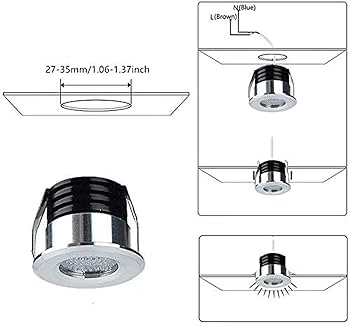 Amazon.co.jp : 5pcs 3W 埋め込み式 LED ダウンライト ミニ